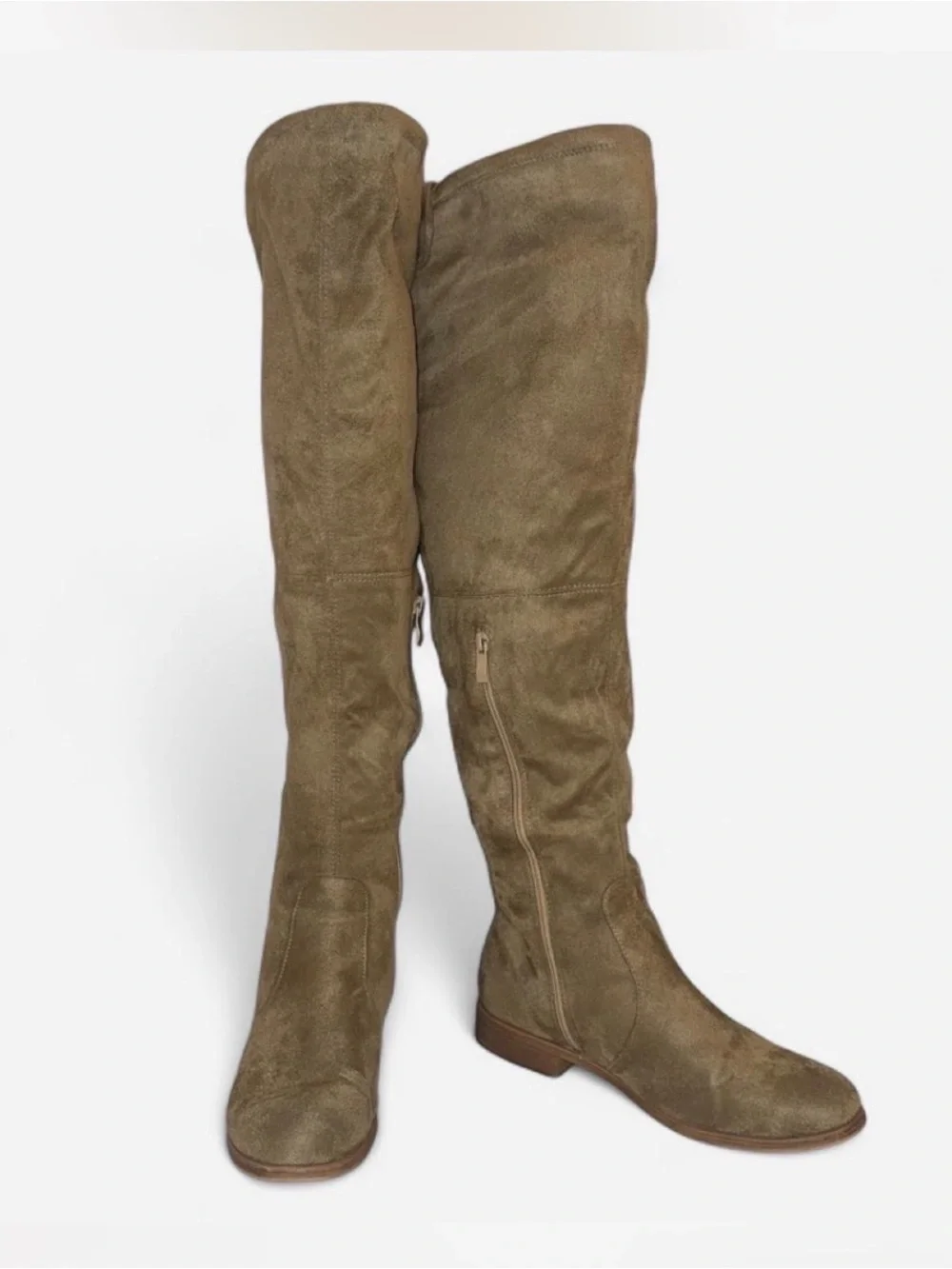 Journee Collection Jezebel Over-the-Knee Suede Wedge Boots with Box – Size 10